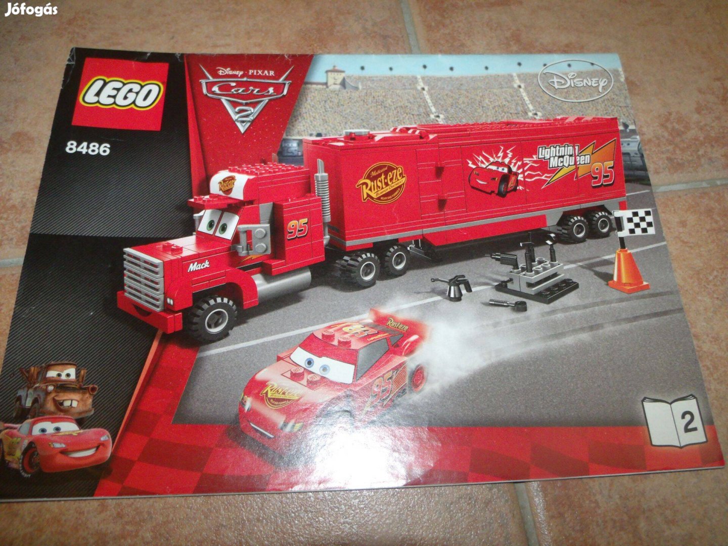 Lego Cars 2 8486 Verdák Csapatszállító Mack Kamion komplett Villám