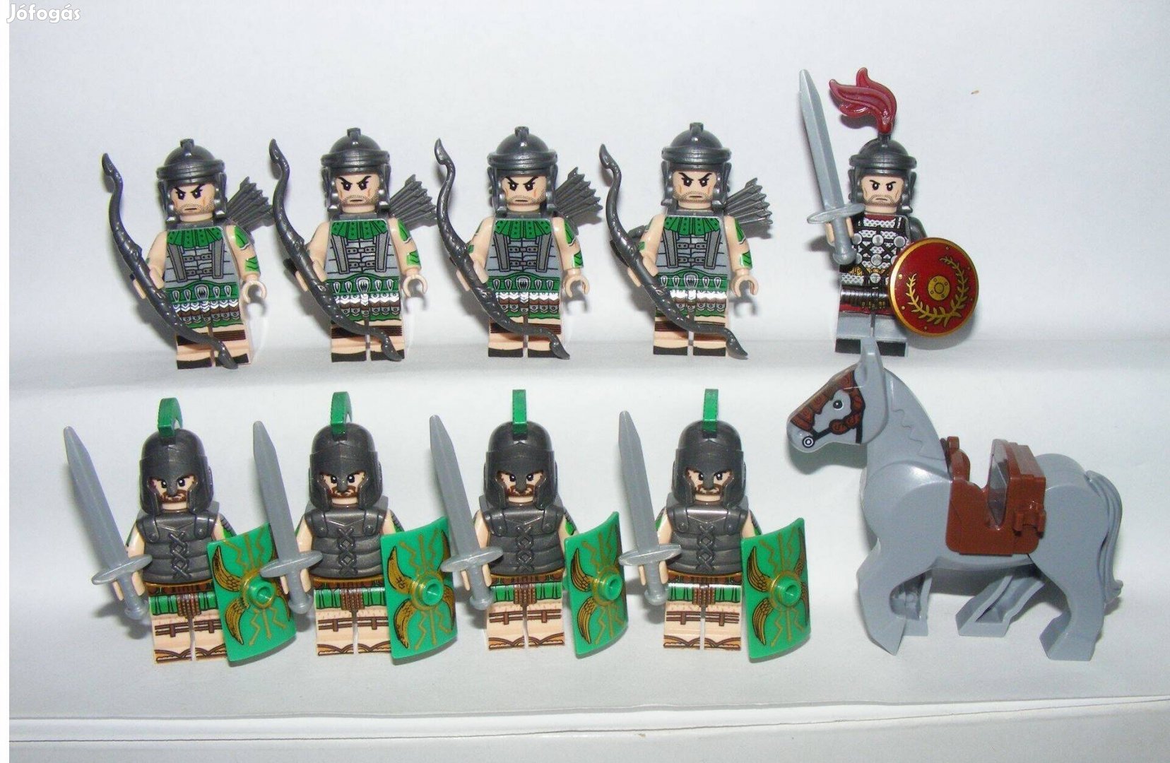 Lego Castle Római Katonák figurák Phalanx íjász sereg lovas 9db katona
