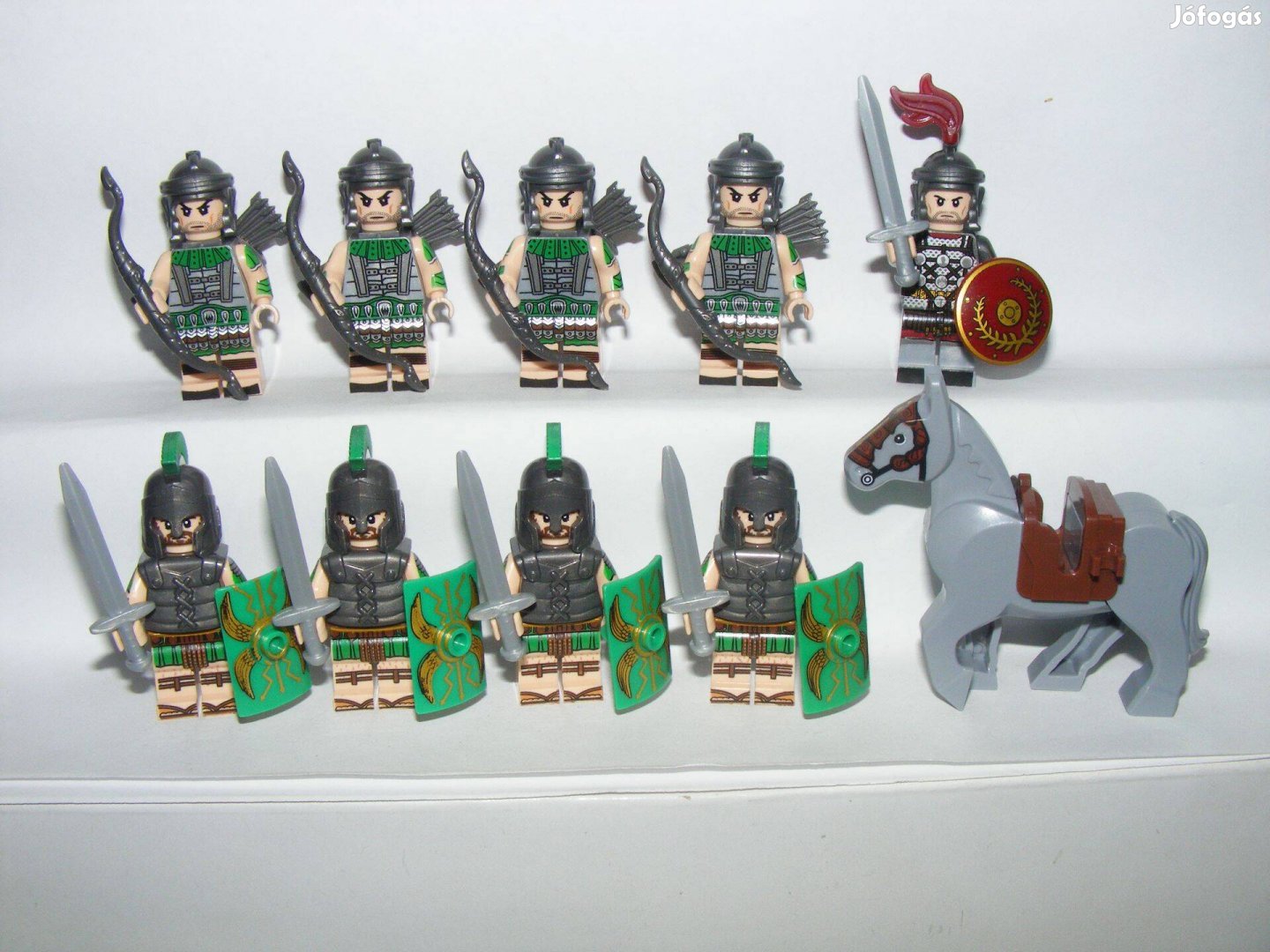 Lego Castle Római Katonák figurák Phalanx íjász sereg lovas 9db katona