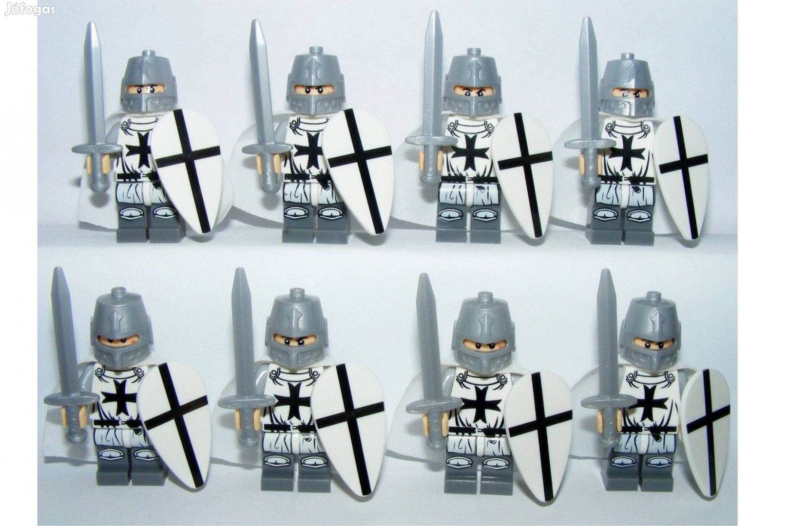 Lego Castle figurák Keresztes Lovag katonák fegyver katona 8db