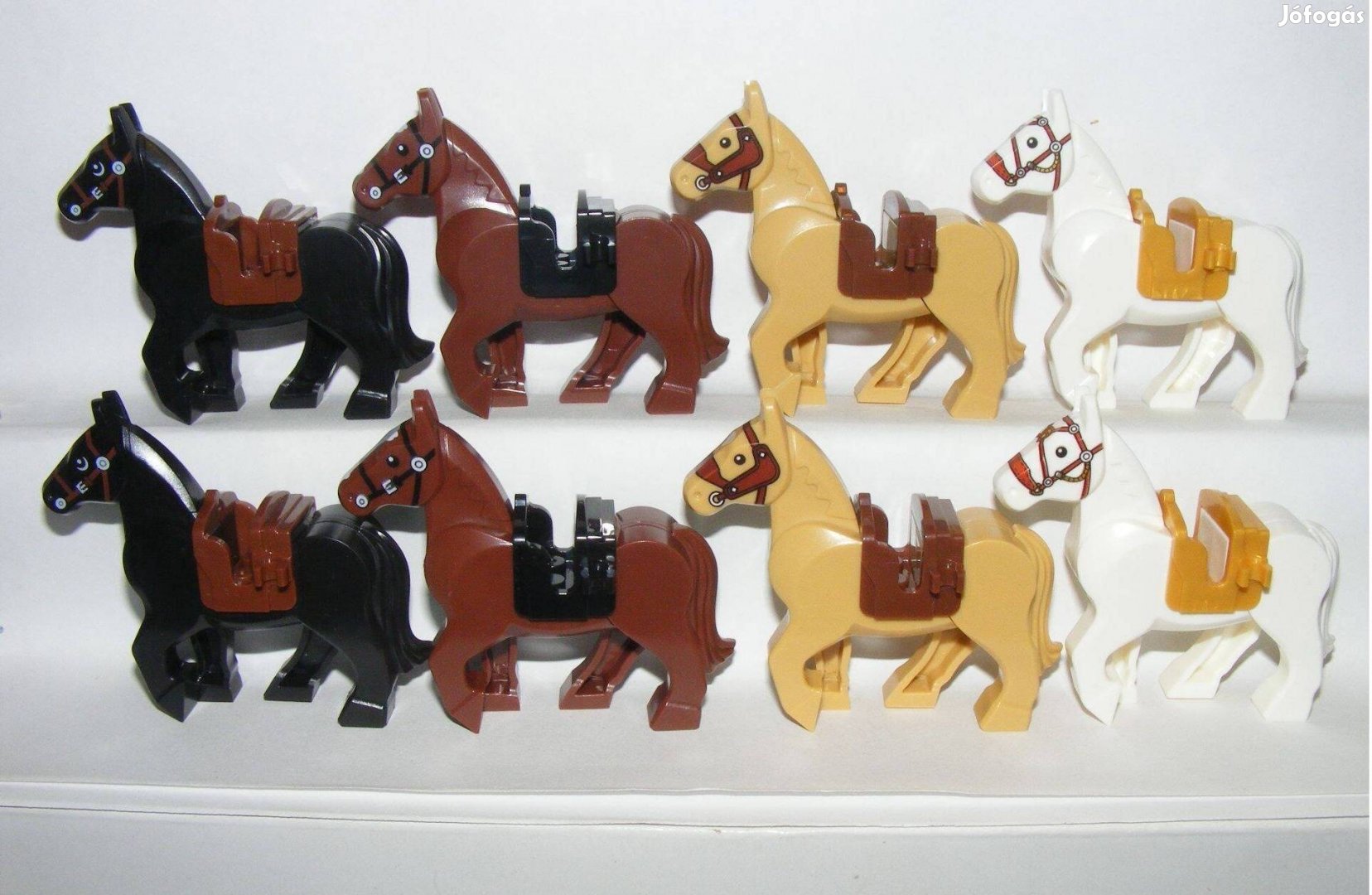 Lego Castle figurák Ló lovak állat barna fehér fekete pej 8db Új