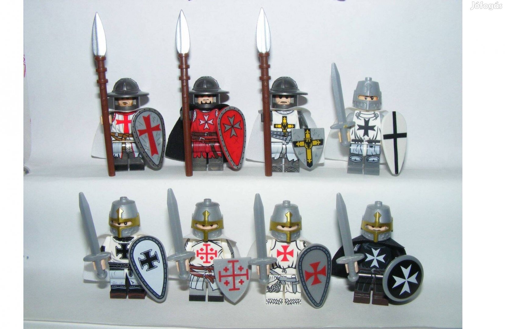 Lego Castle figurák keresztes Kereszteslovag Teuton lovag katonák 8db