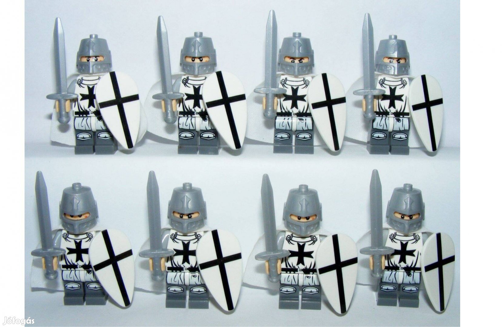 Lego Castle váras figurák Crusader Keresztes Lovag katonák 8db Új