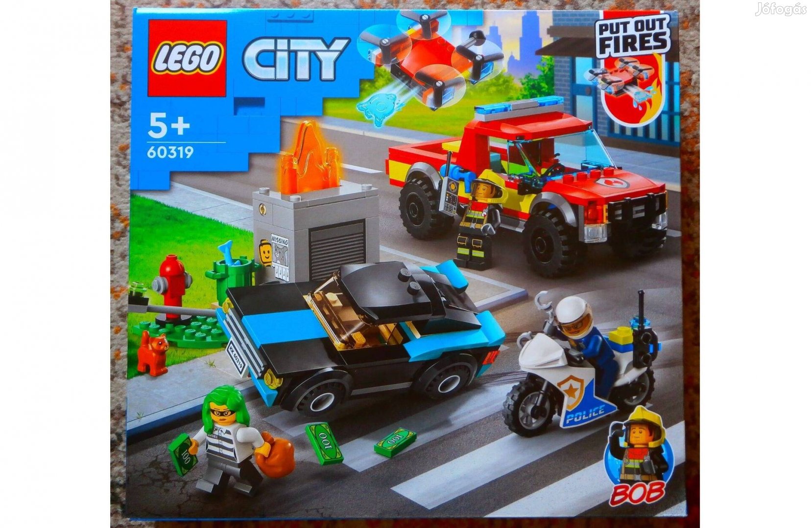 Lego City 60319 Tűzoltás és rendőrségi hajsza - Új, bontatlan