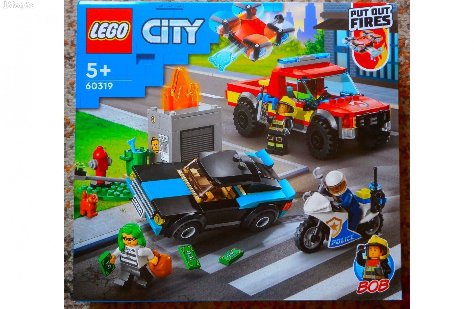 Lego City 60319 Tűzoltás és rendőrségi hajsza - Új, bontatlan