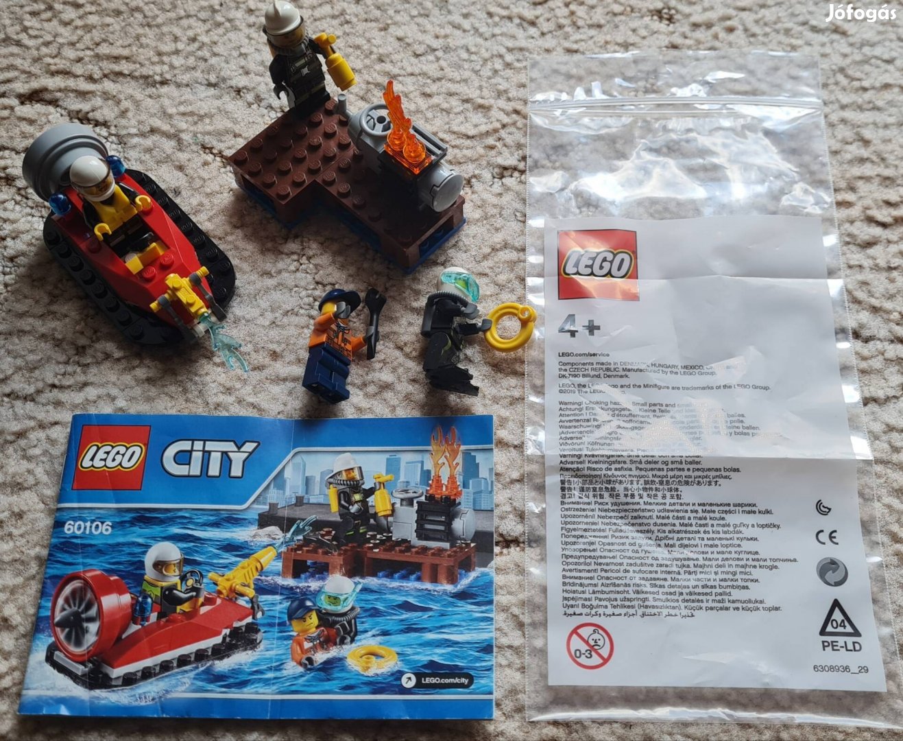Lego City Tűzoltó kezdőkészlet doboz nélkül hibátlan,