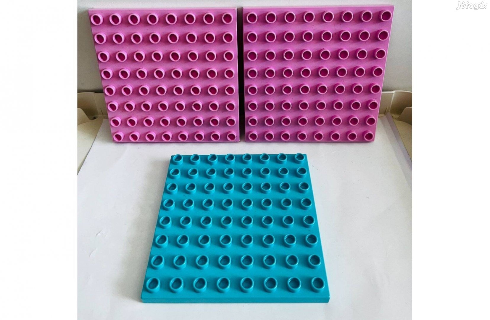 Lego Duplo 8x8 alaplap / építő lap, rózsaszín, kék