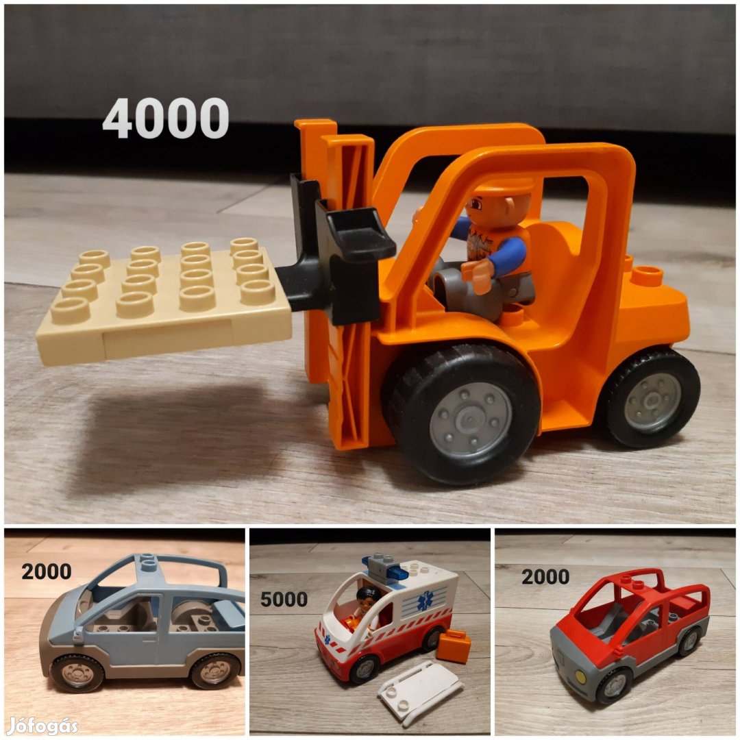 Lego Duplo sokféle figura busz autó repülő repcsi kocka muffin fagyi