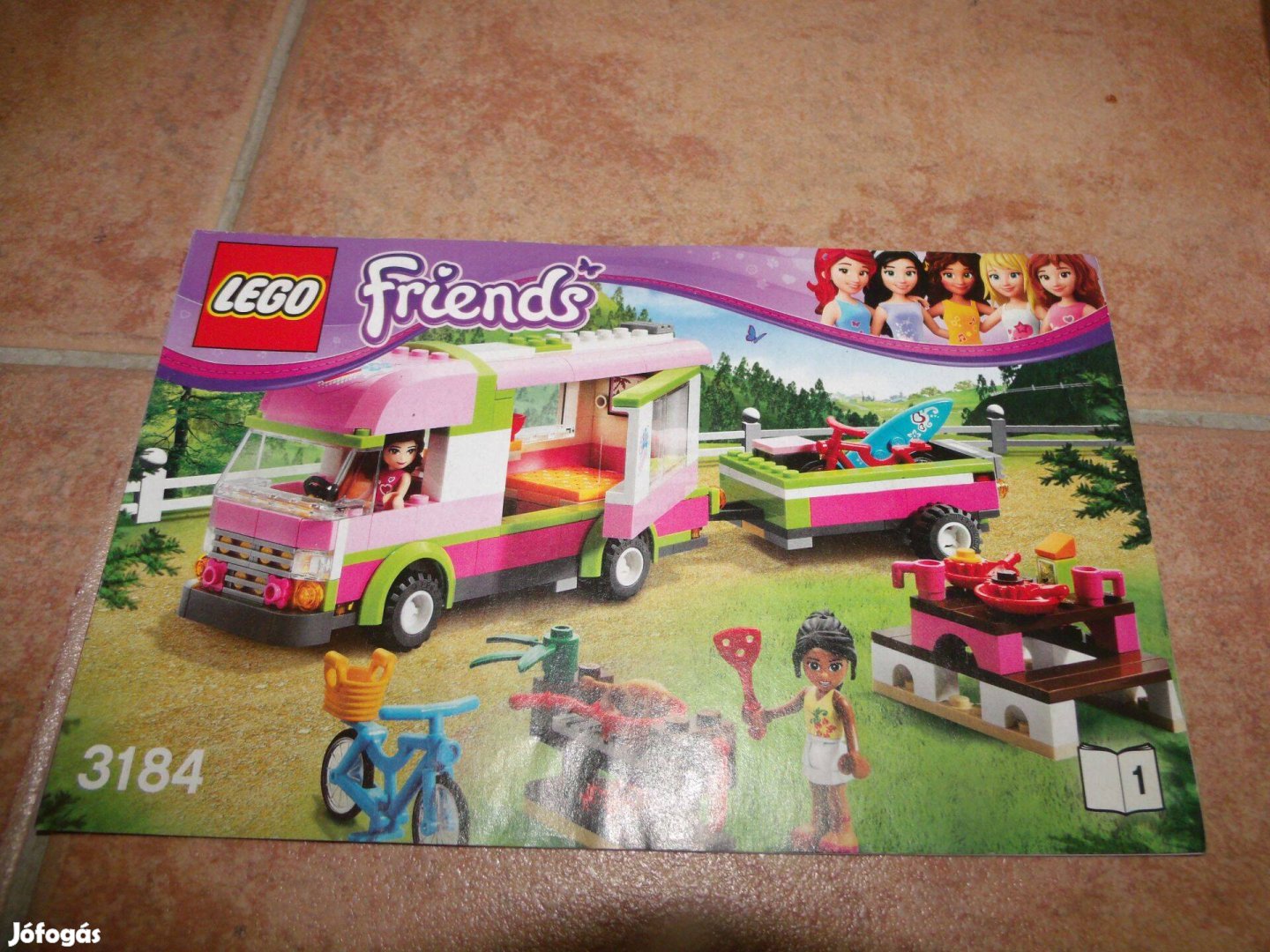 Lego Friends 3184 Kalandos Táborozás komplett Olivia Nicole lakóautó