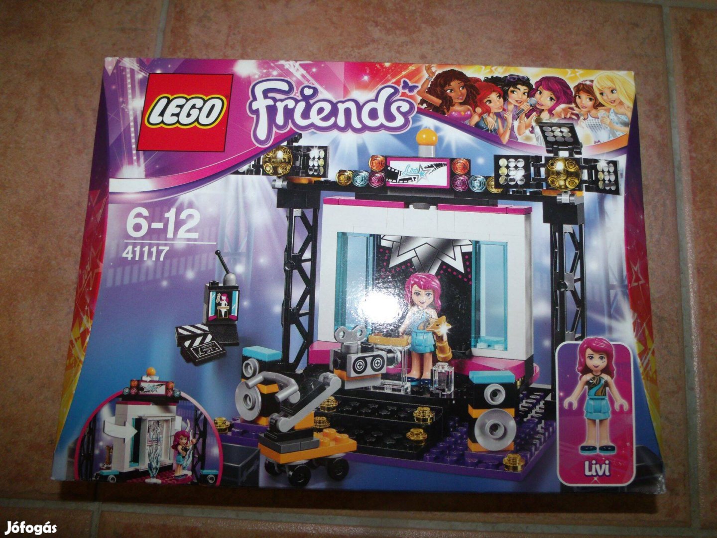 Lego Friends 41117 Popsztár TV Súdió Livi kamera forgatás újszerű dobo