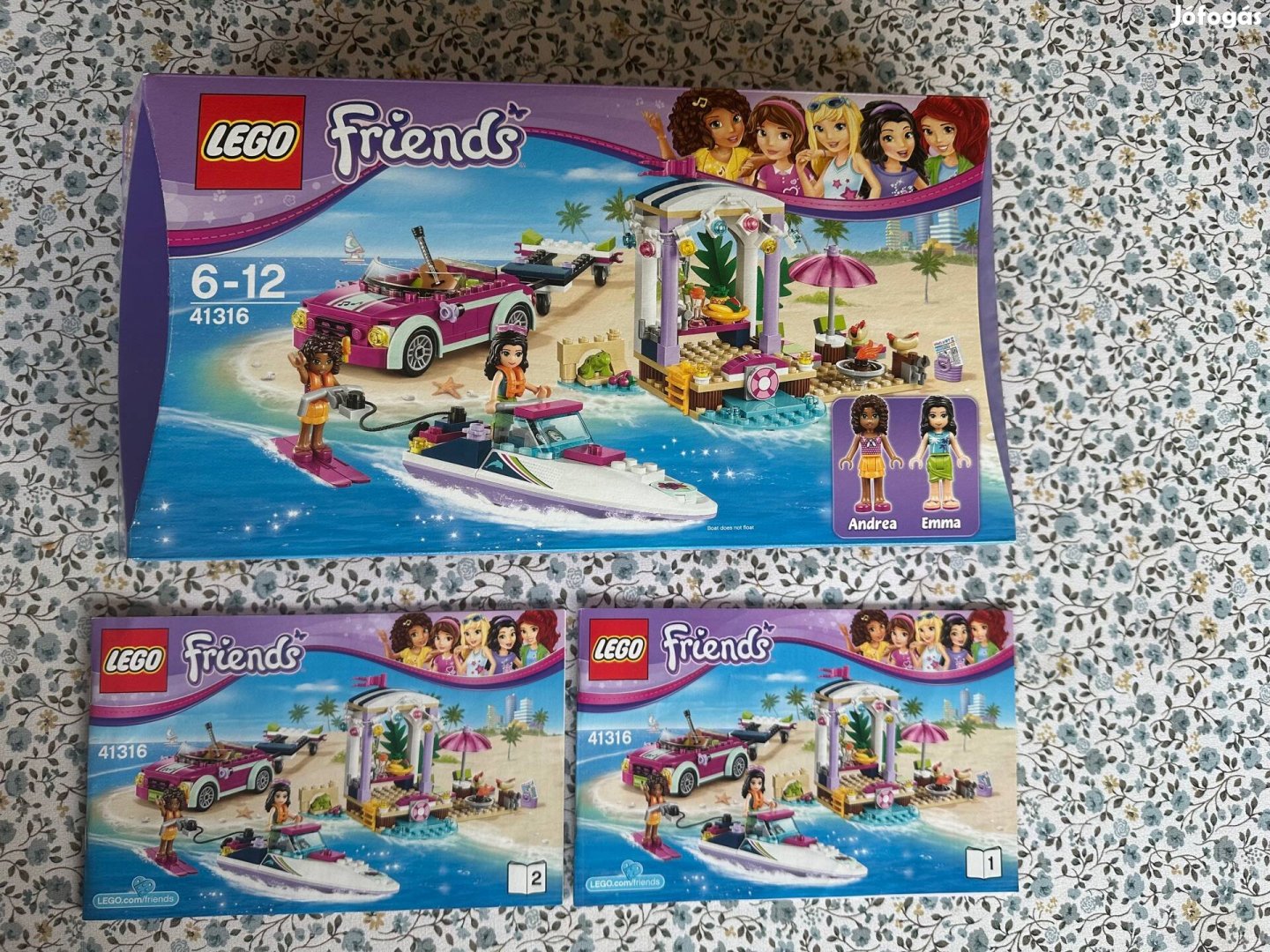 Lego Friends 41316 Andrea versenymotorcsónak szállítója dobozában