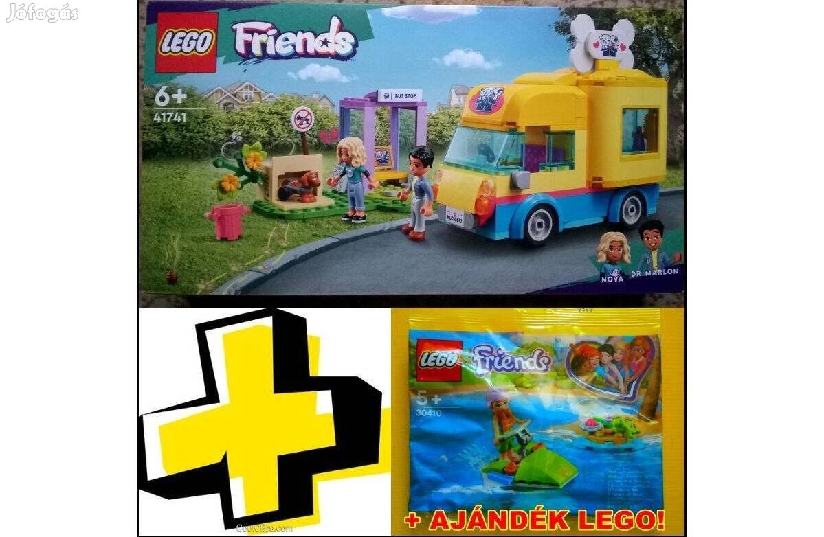 Lego Friends 41741 Kutyamentő furgon + ajándék Lego - Új, bontatlan