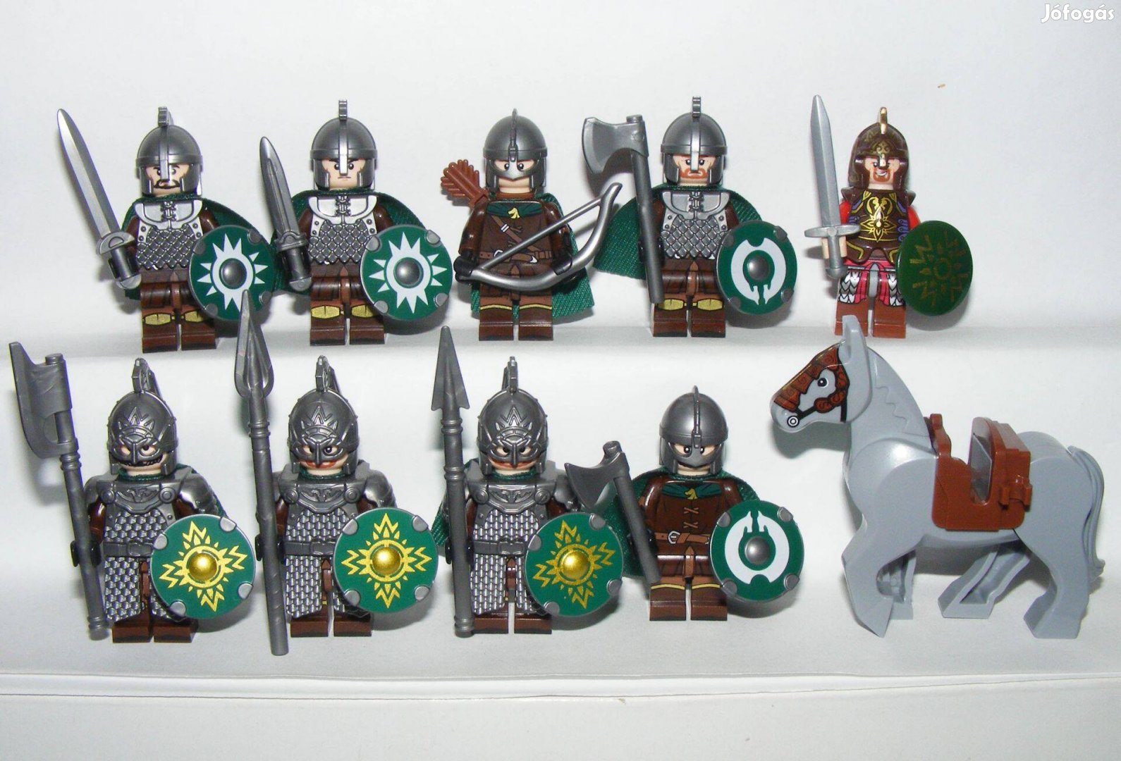 Lego Gyűrűk Ura Hobbit Rohin katonák 10 Rohani katona ló + Theoden Új
