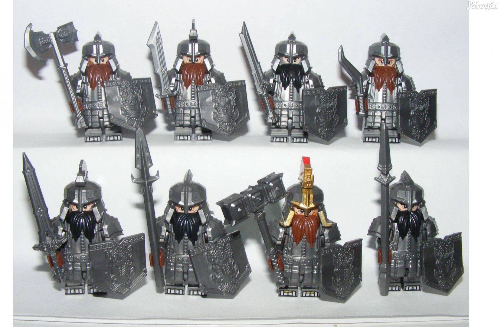 Lego Gyűrűk Ura Hobbit Thorin király Törp katonák 8db Páncélos figura