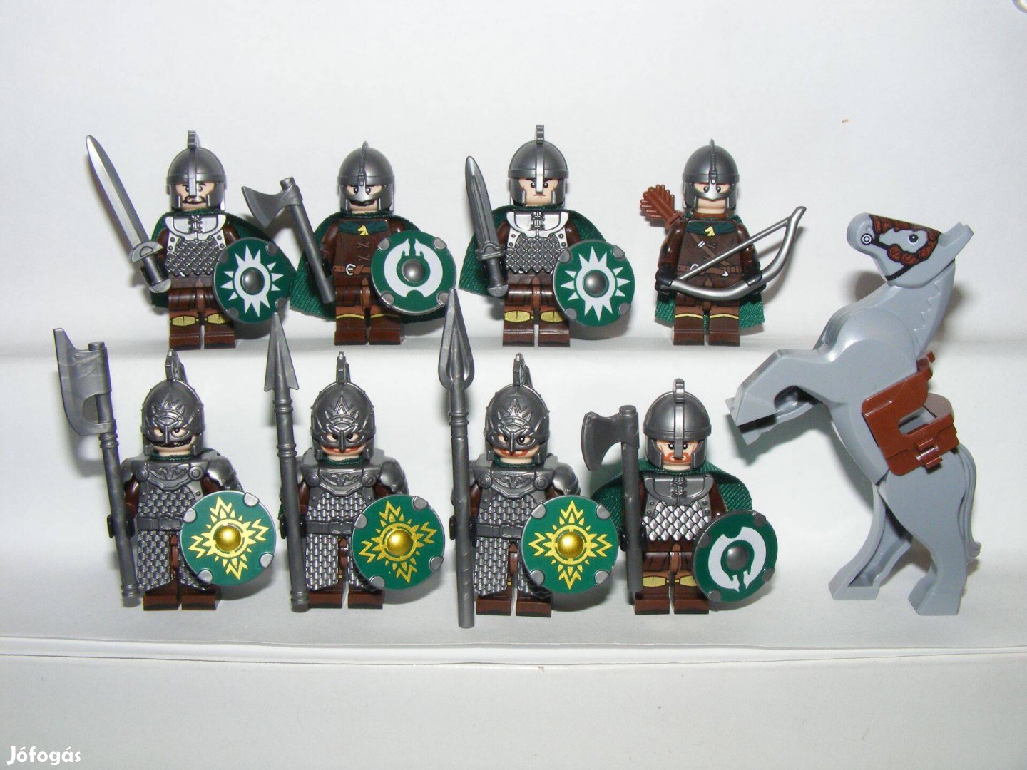 Lego Gyűrűk Ura Hobbit figurák Rohani katonák katona figura + ló 9db