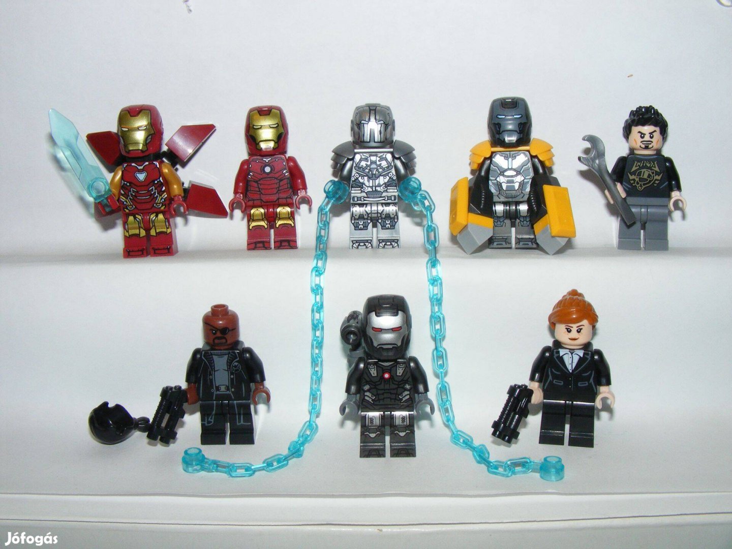 Lego Iron Man Vasember figurák Tony Stark Pepper Whiplash Ivan Vanko