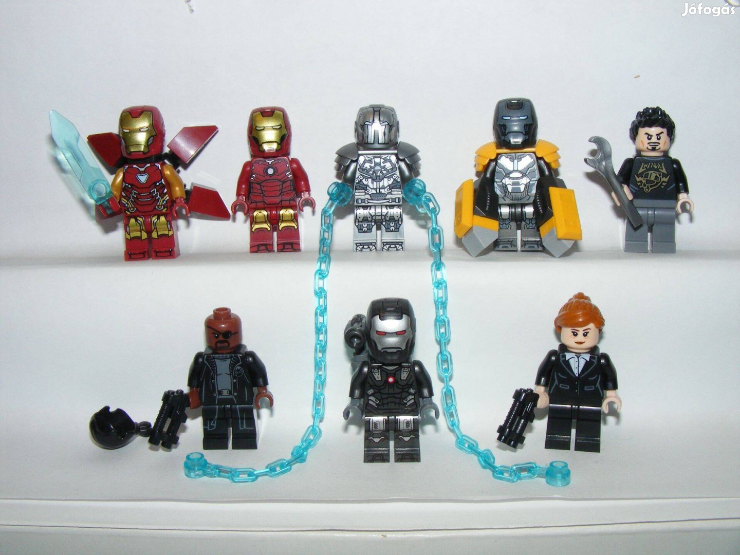 Lego Iron Man Vasember figurák Tony Stark Pepper Whiplash Ivan Vanko