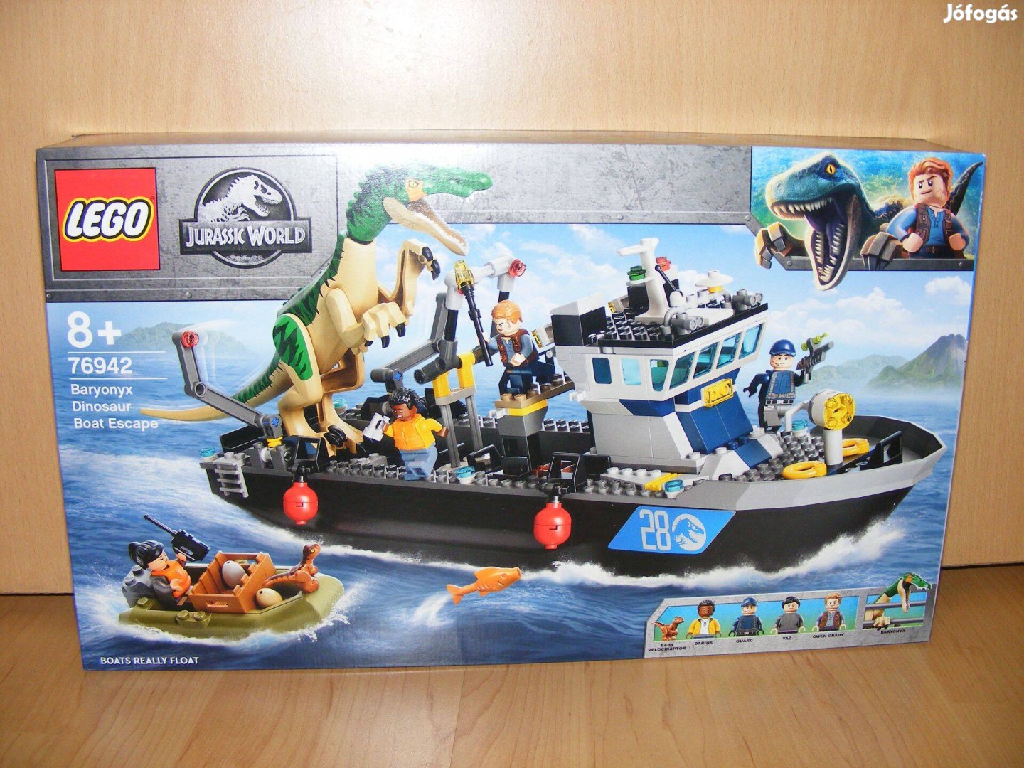 Lego Jurassic World 76942 Baryonyx dinoszaurusz szökés csónakon Új BP!