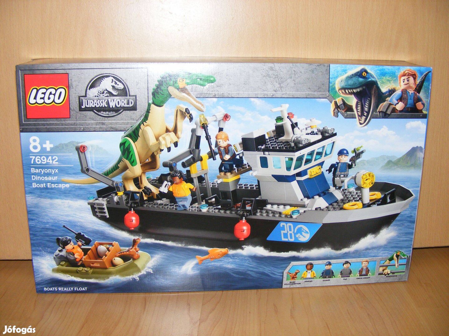 Lego Jurassic World 76942 Baryonyx dinoszaurusz szökés csónakon Új BP!