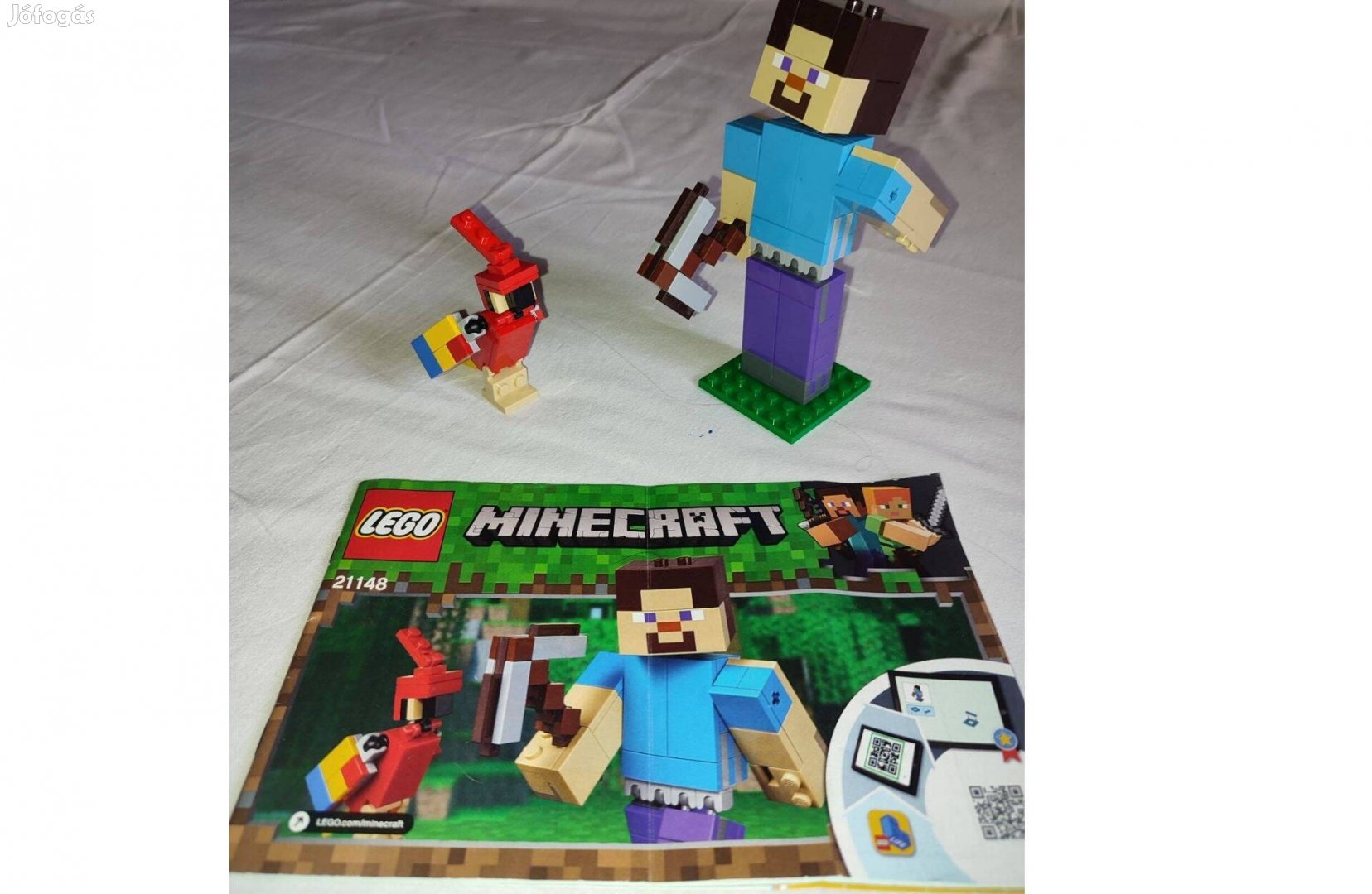 Lego Minecraft Bigfig Steve papagájjal 21148