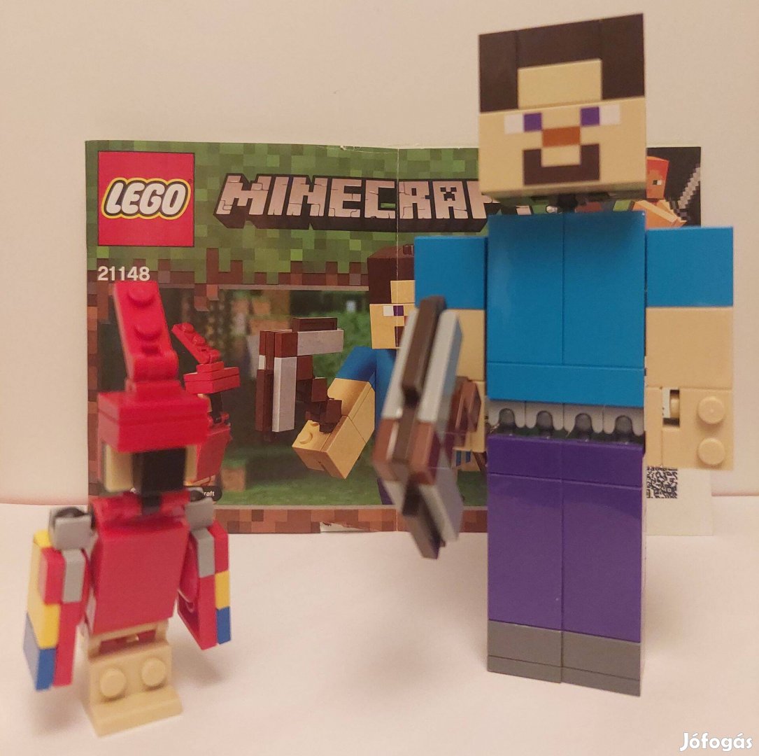 Lego Minecraft Bigfig: 21148 Steve papagájjal