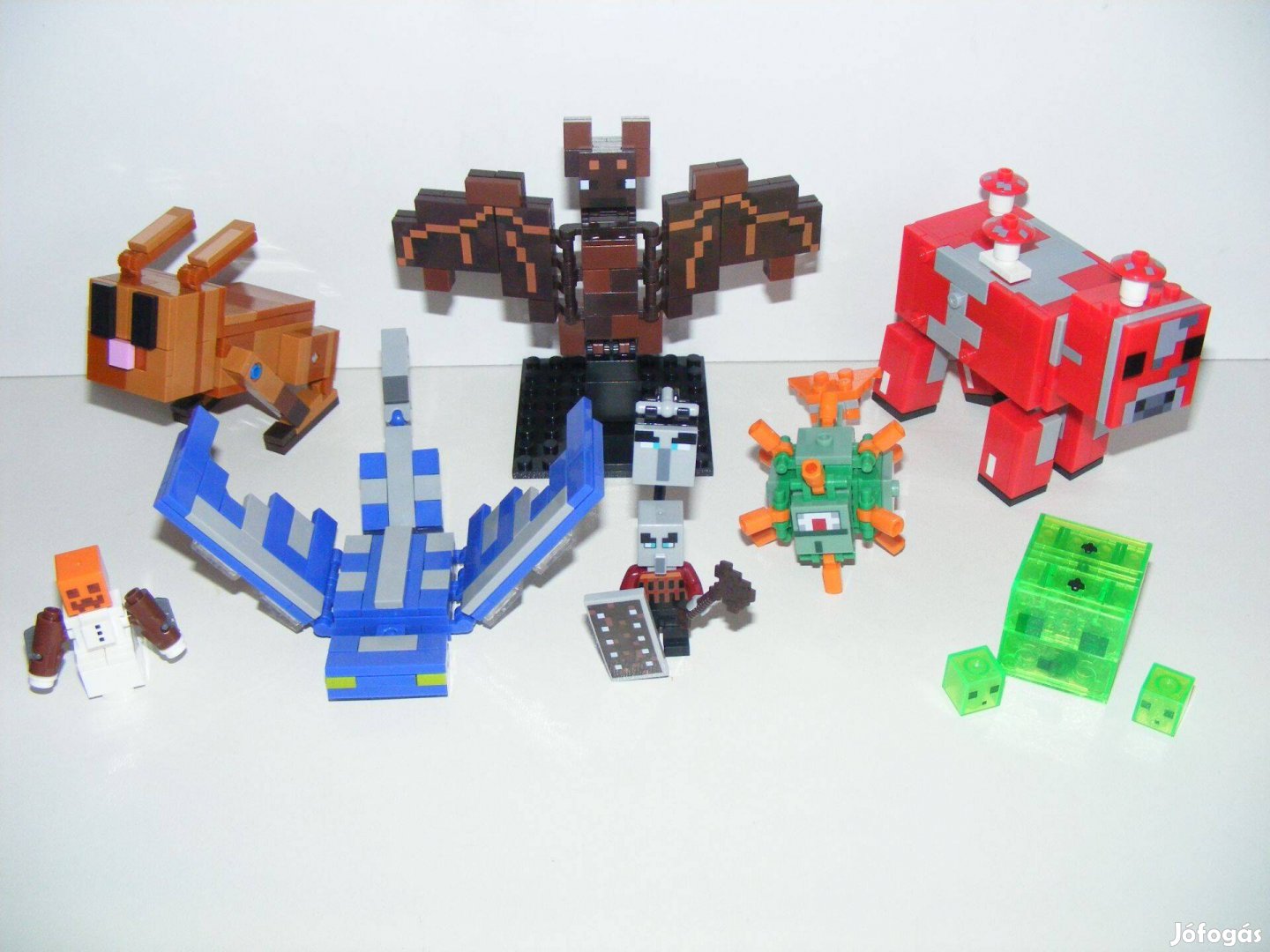 Lego Minecraft figurák Nyúl Denevér Gomba Tehén kocka Delfin Guardian
