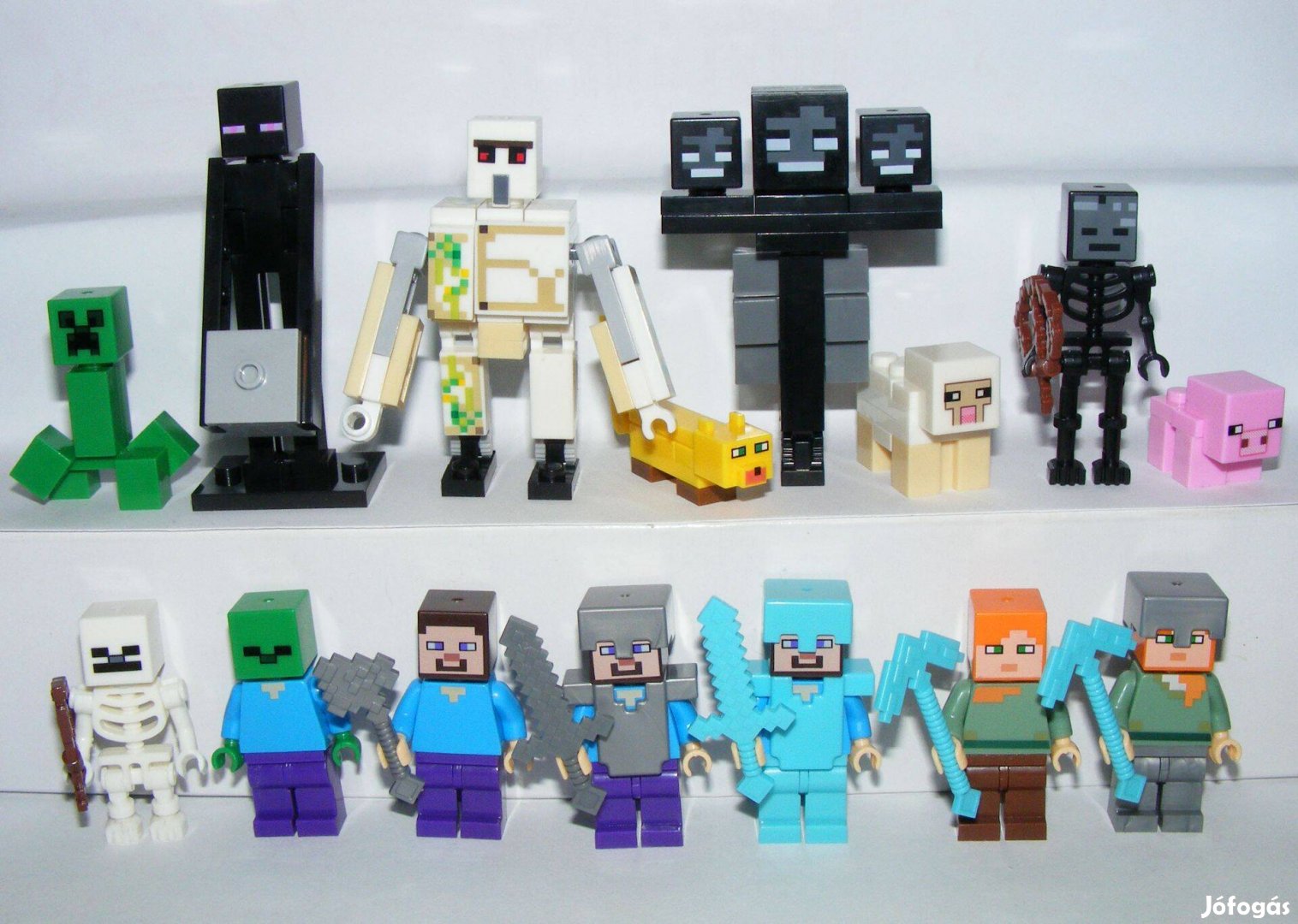 Lego Minecraft figurák Sorvasztó Creeper Vasgólem Ocelot figura 15db