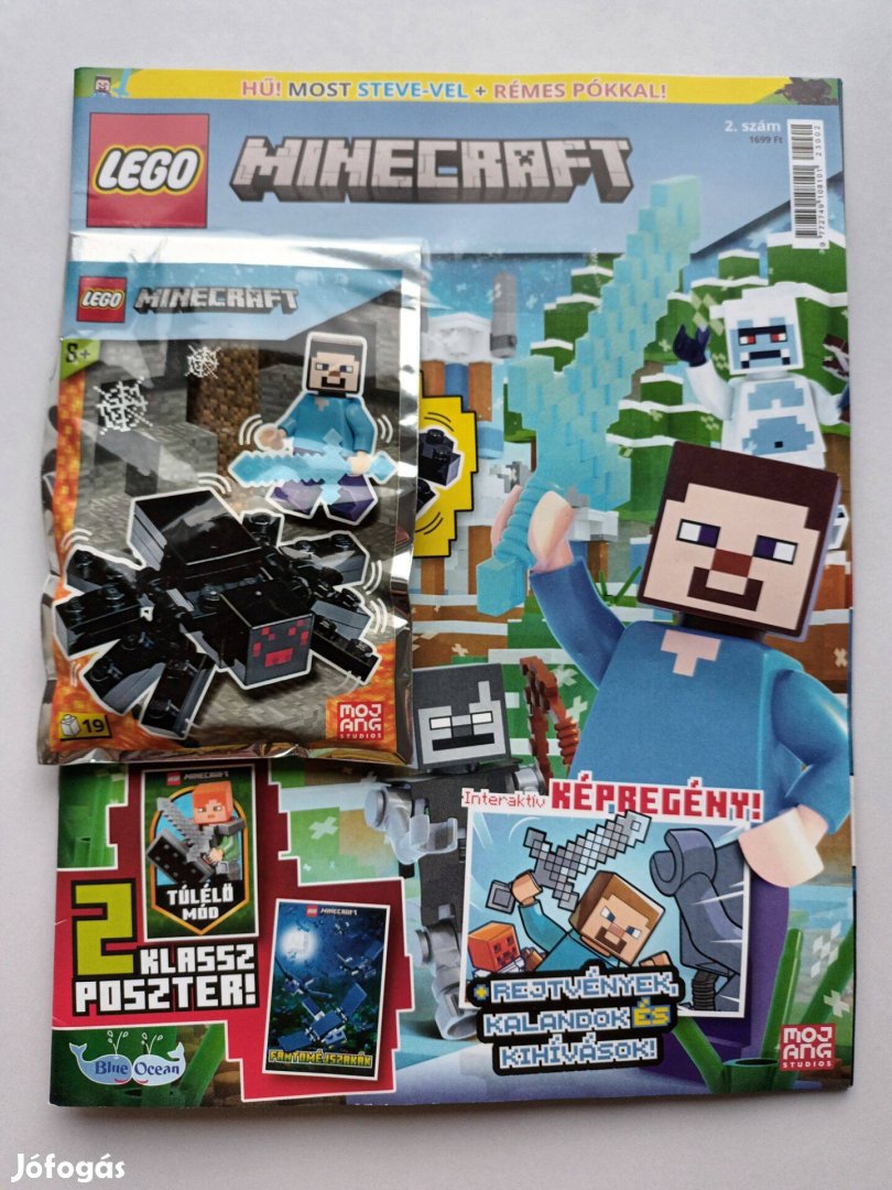 Lego Minecraft magazin 2. szám 662207 rémes pók Steve figura bontatlan