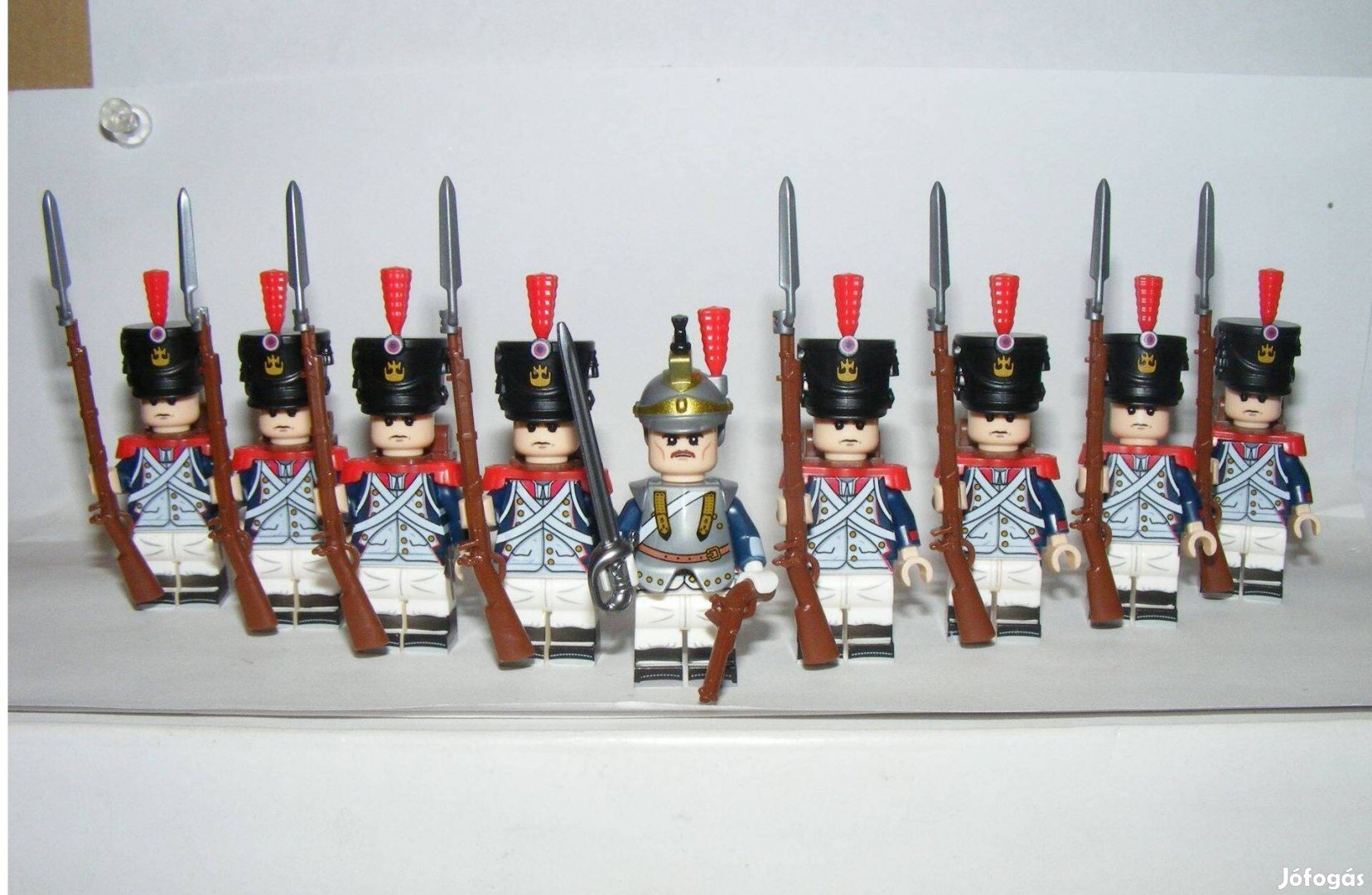 Lego Napóleon háborúk Francia Muskétás katonák + tiszt 9db katona Új