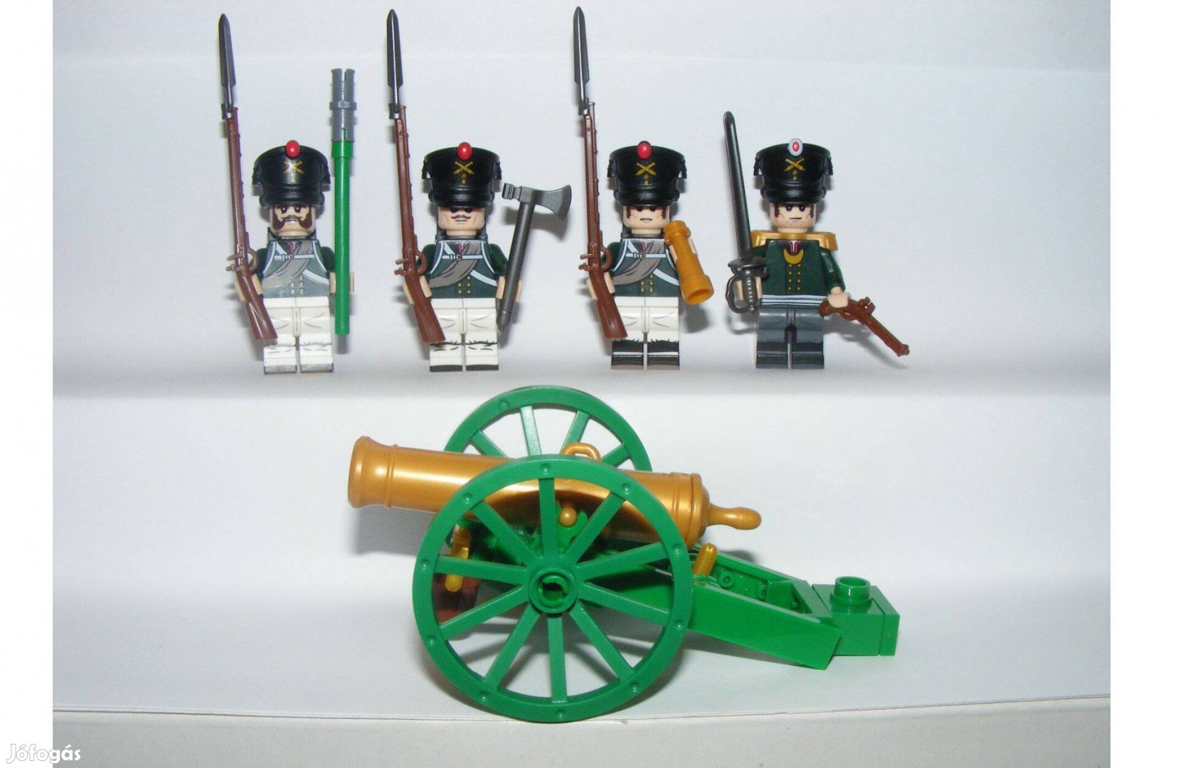 Lego Napóleon háborúk Orosz katonák 4db tüzér katona + ágyú Új
