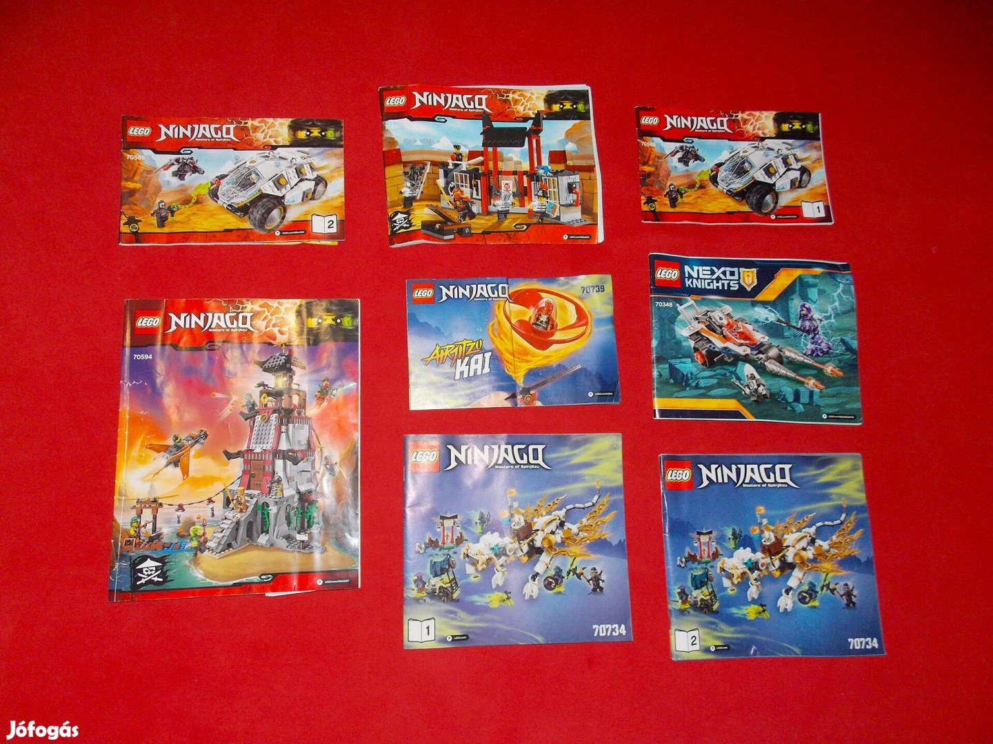 Lego Ninjago és Nexo Knight összeállítási füzetek, 8 db, egyben