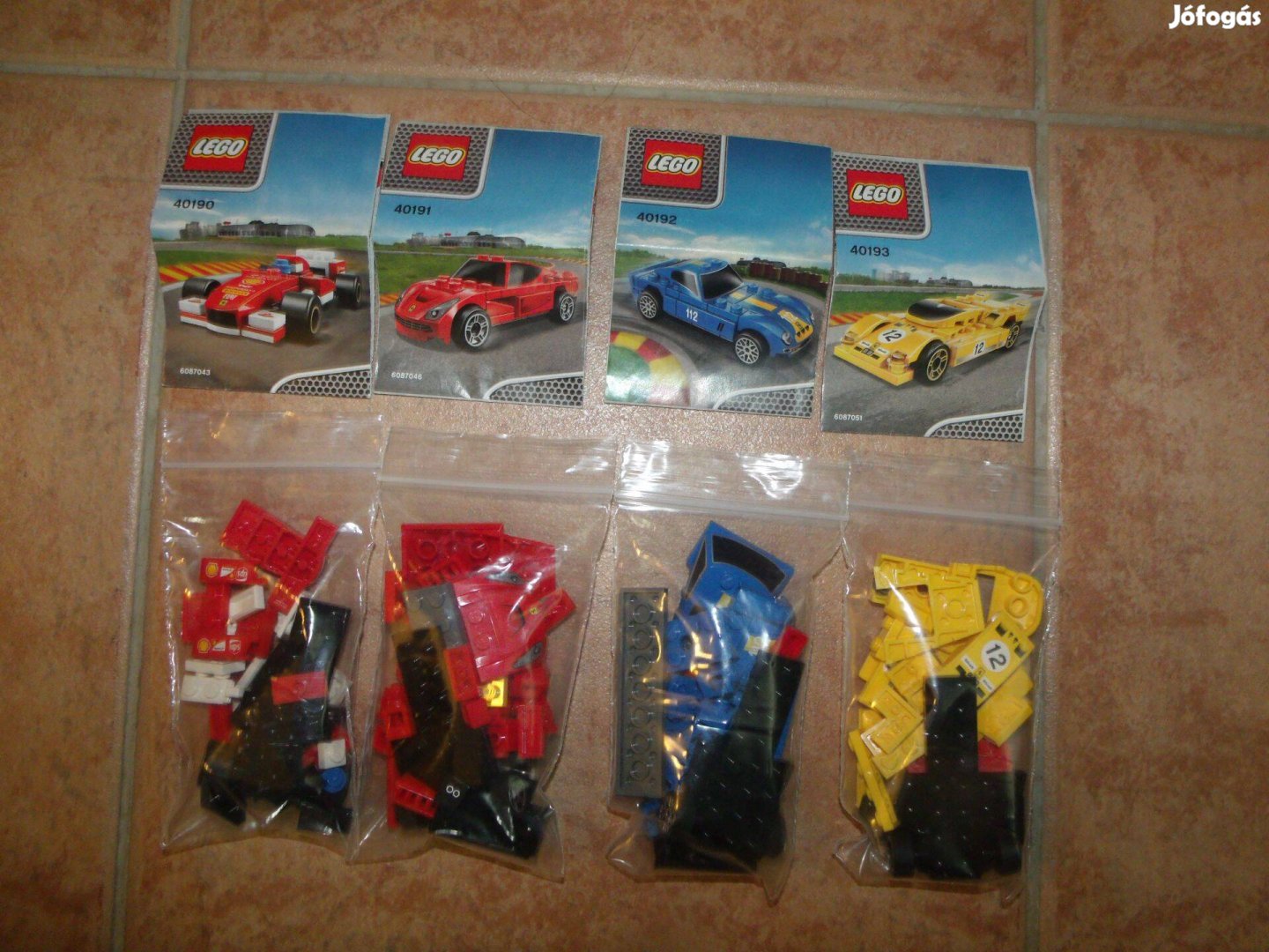 Lego Racers 40190 40191 40192 40193 4db Ferrari hátrahúzós versenyautó