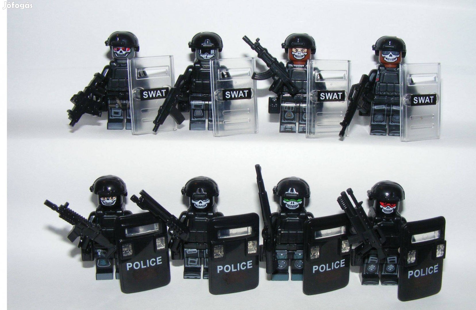 Lego SWAT Speciális Taktikai kommandós katonák 8db katona + pajzs Új