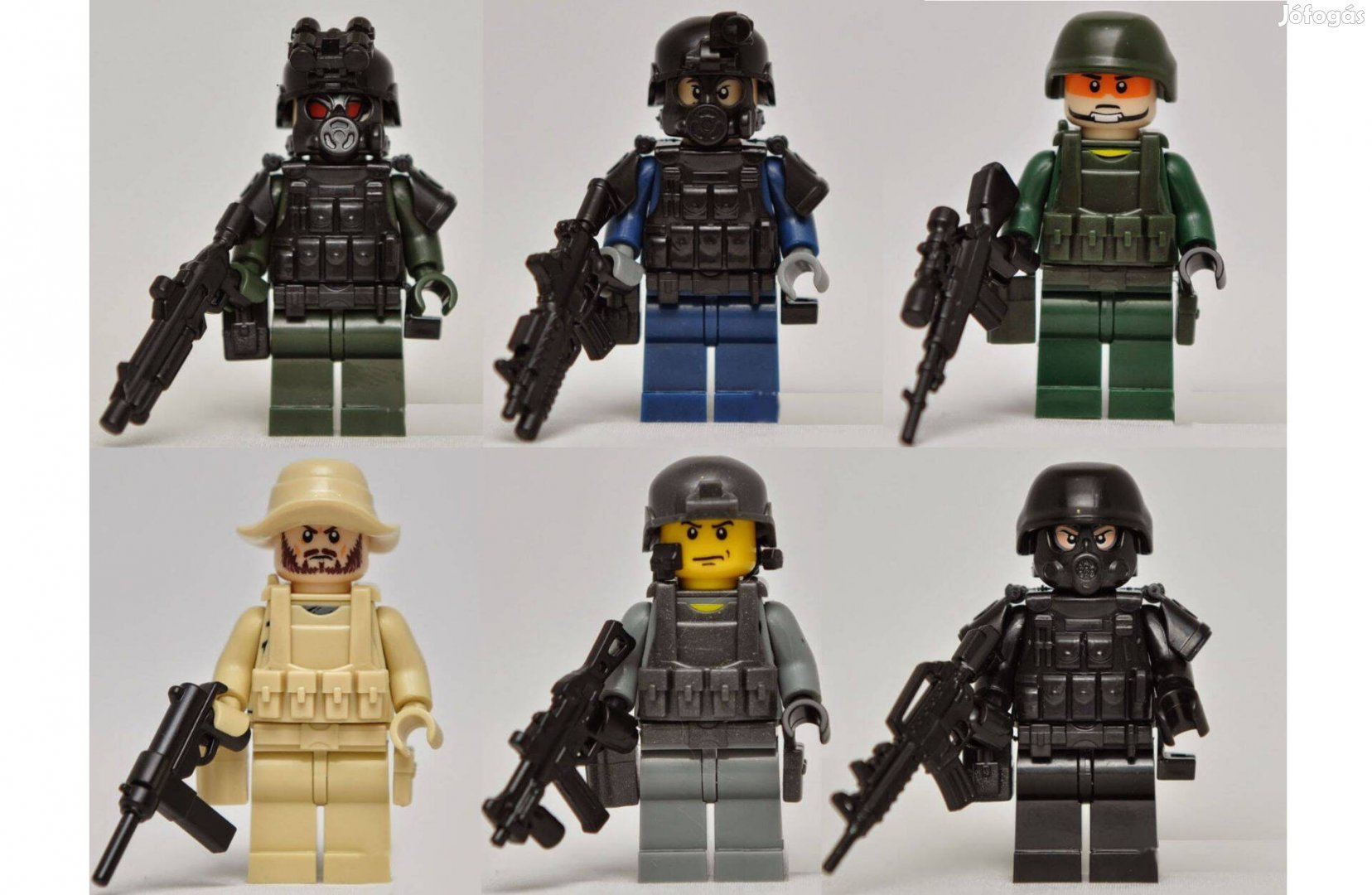 Lego SWAT Speciális kommandós figurák katona figura Brickarms fegyver