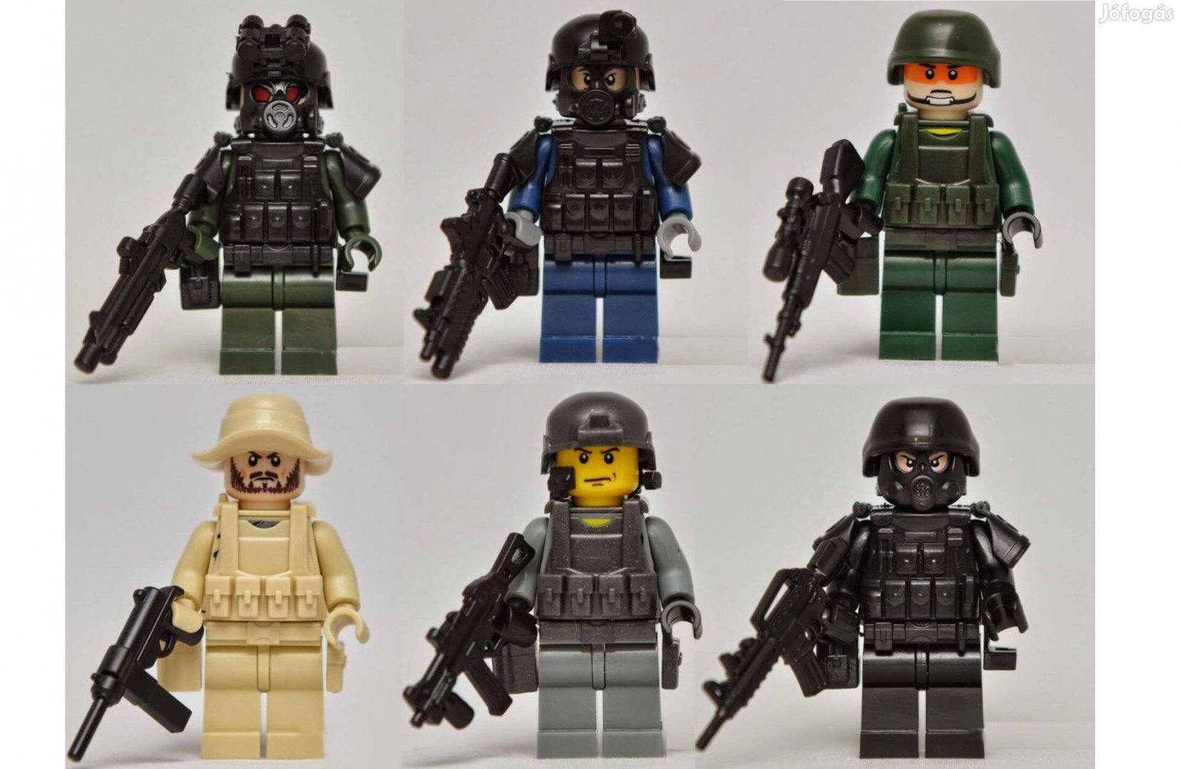 Lego SWAT Speciális kommandós figurák katona figura Brickarms fegyver