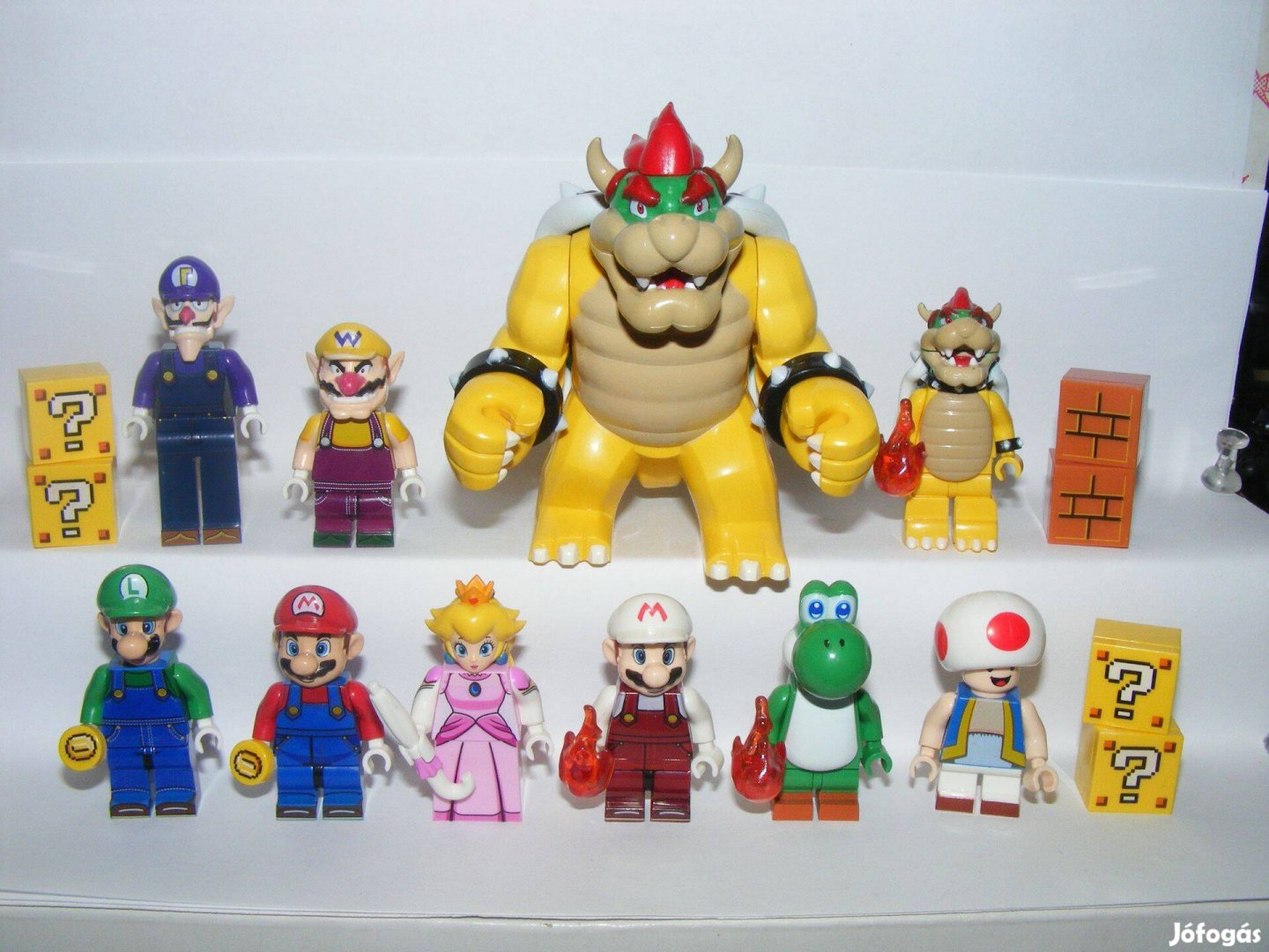 Lego Super Mario figurák Luigi Bowser Yoshi Wario figura 10db Új