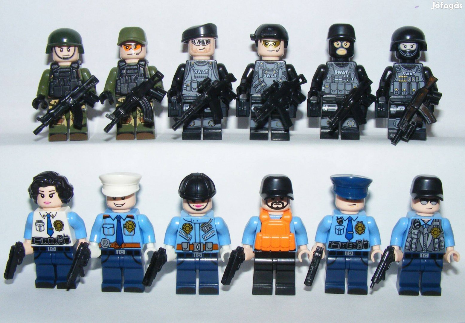 Lego Swat Rendőr Kommandós katona figurák rendőrök katonák 12db Új