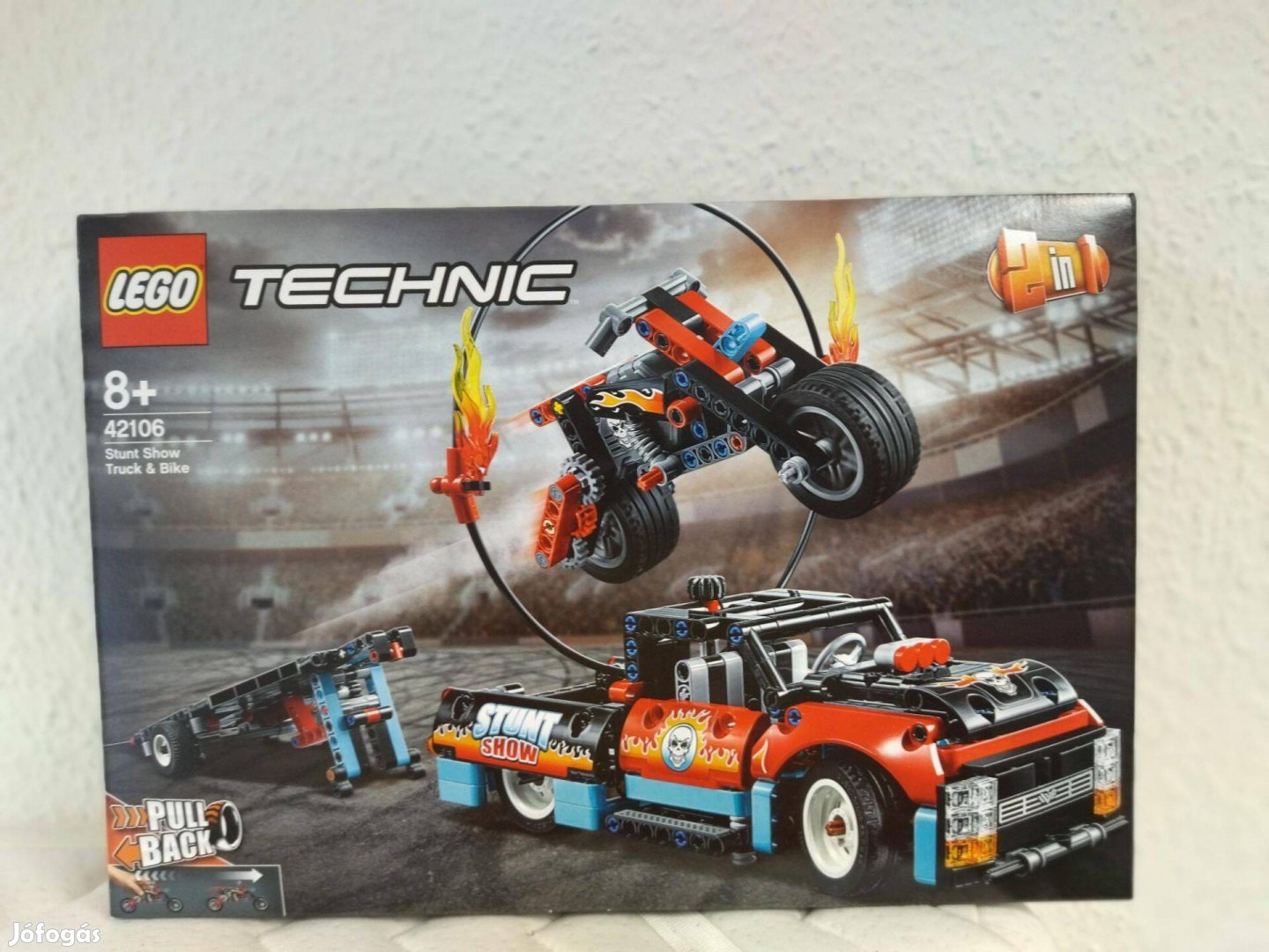 Lego Technic 42106 Kaszkadőr teherautó és motor új, bontatlan