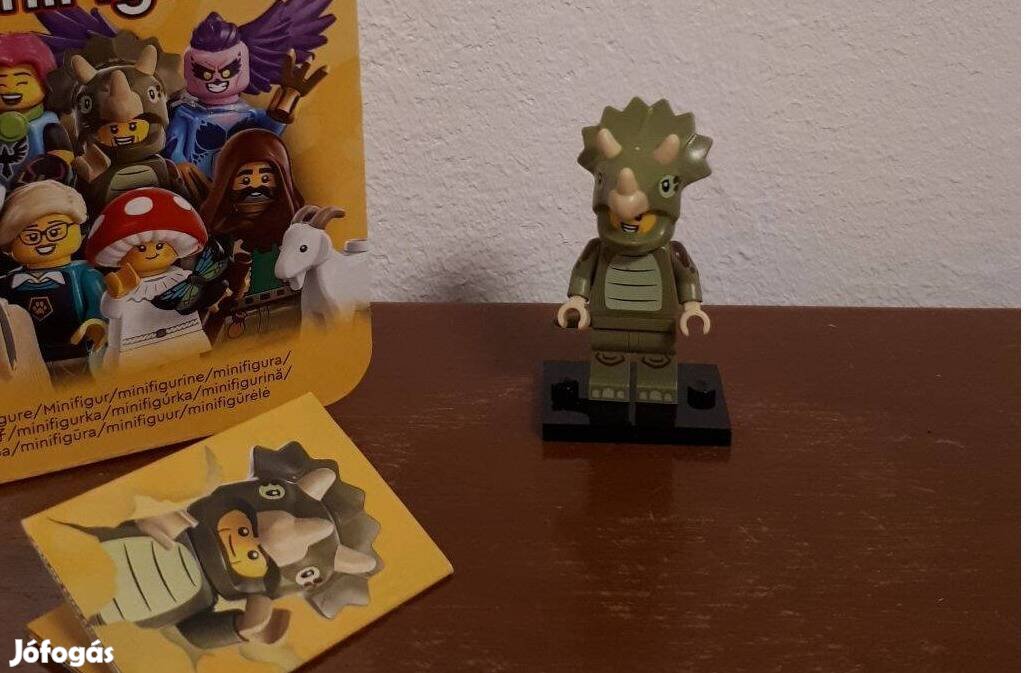Lego Triceratops Jelmezes Rajongó, Costume Fan Minifigura, CMF Sorozat
