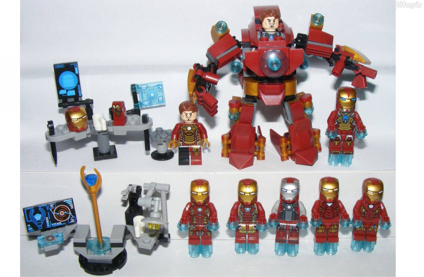 Lego Vasember figura Ironman figurák + Lab Heartbraker 8db + Mech Új