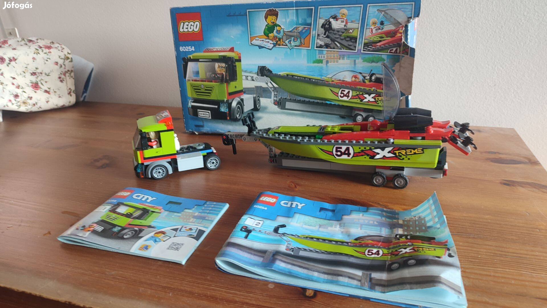 Lego city 60254 versenycsónak szállító dobozával, leírásokkal Eladó