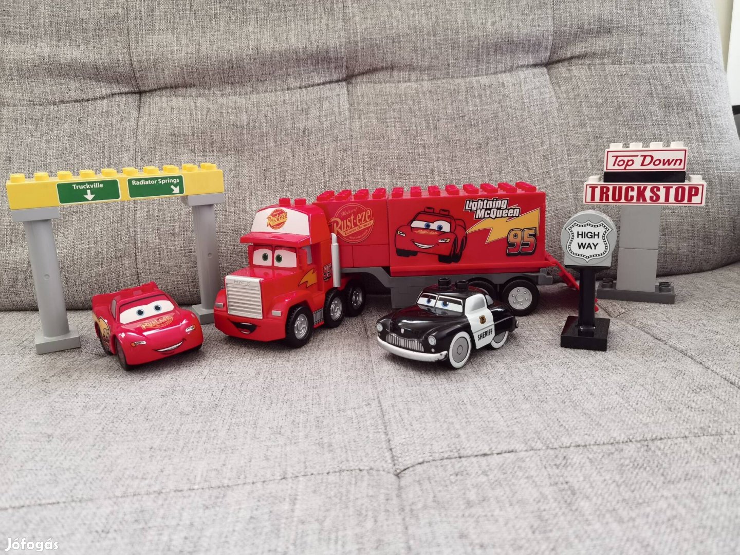 Lego duplo Mack útja 5816 szett verdák kamion villám mcqueen Sheriff 