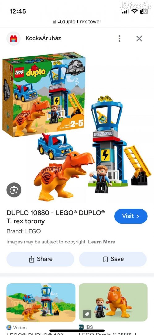 Lego duplo T-rex torony