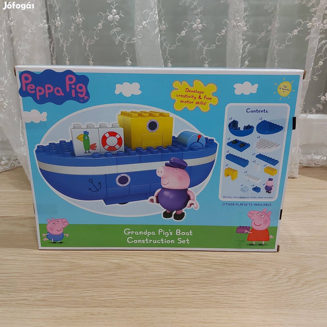 Lego duplo kompatibilis Peppa malac hajó szett, új