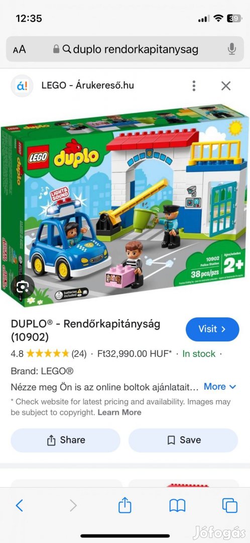 Lego duplo rendőrkapitányság