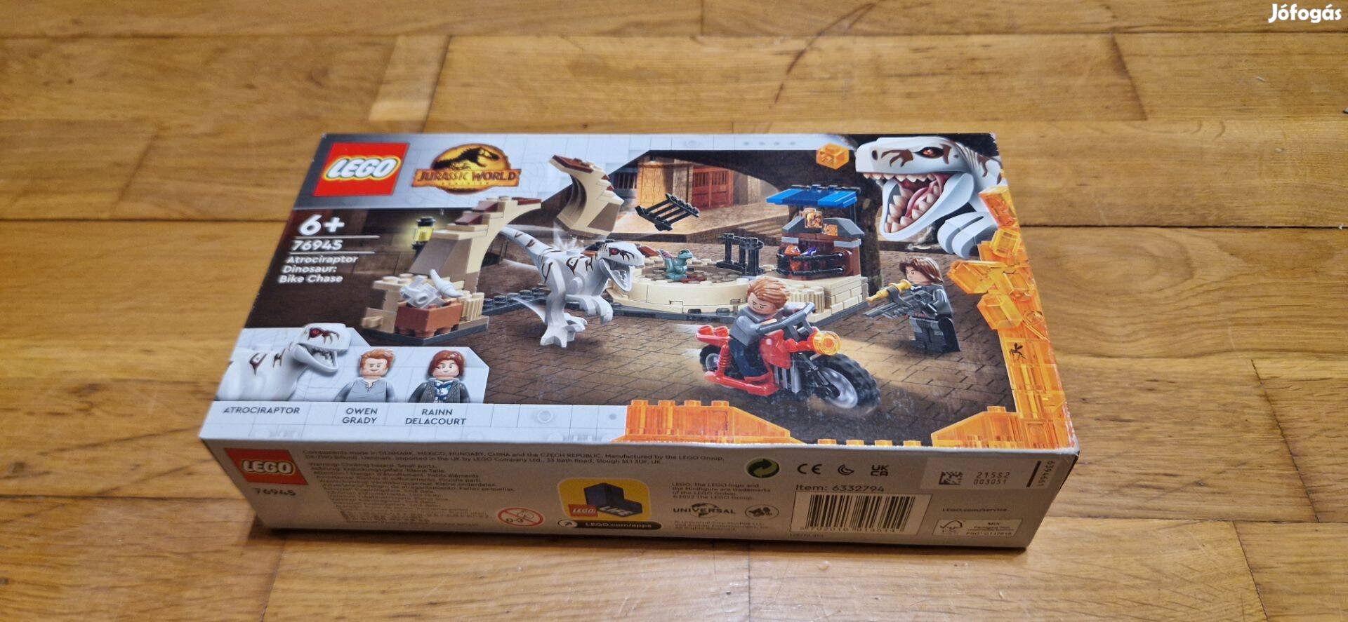 Lego jurassic 76945 atrociraptor dinoszaurusz motoros üldözés