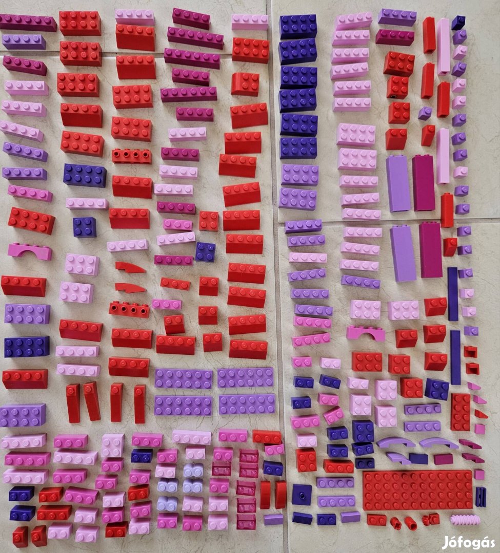 Lego lila, pink, rózsaszín, piros szett + unicornis cica