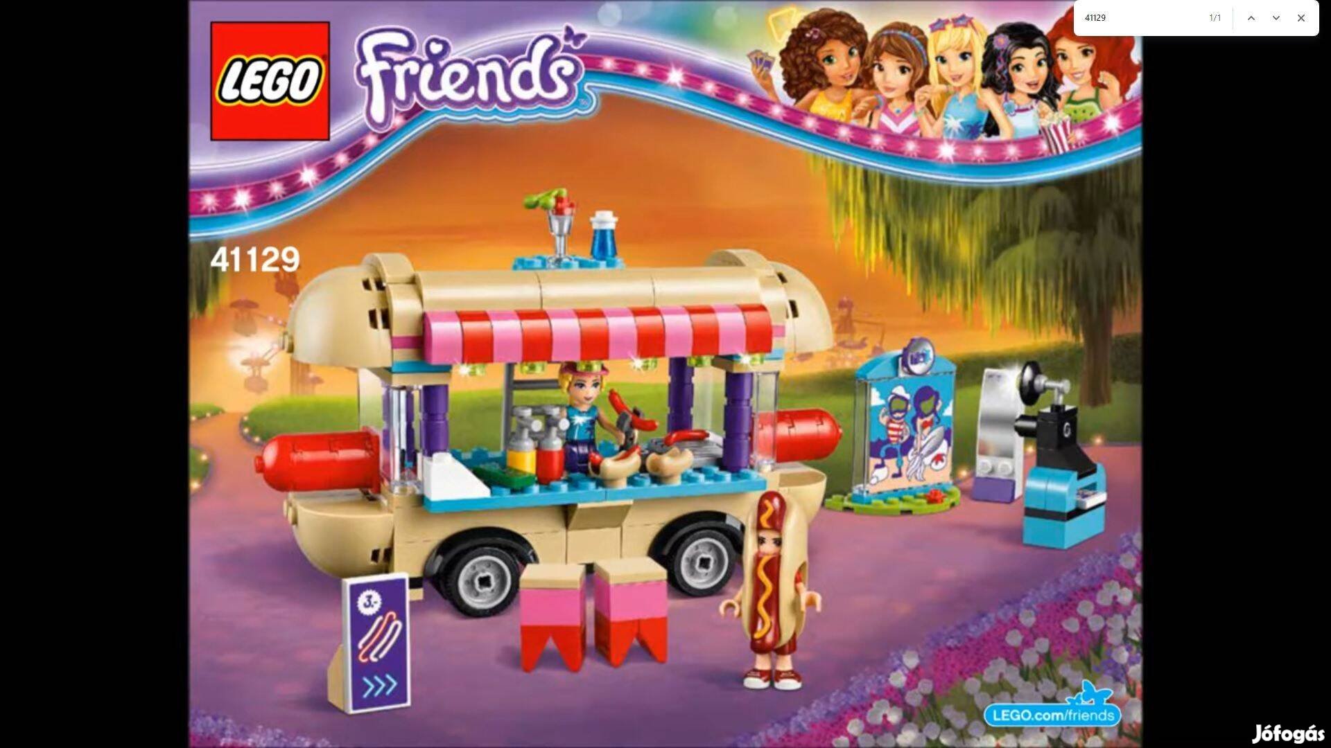 Legofriends 41129 Vidámparki Hotdog elárusító kocsi
