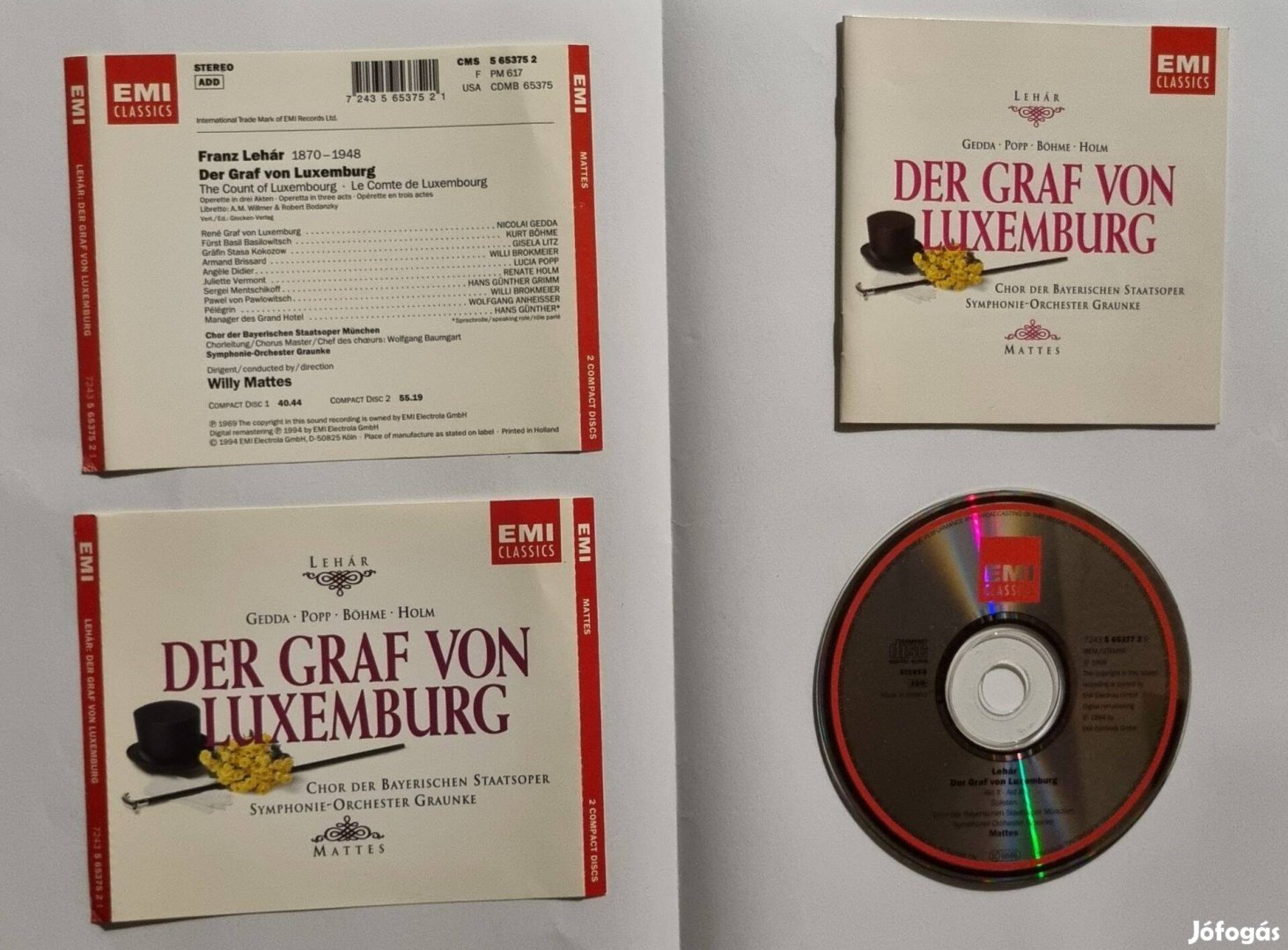 Lehár Ferenc Luxemburg grófja (Der graf von Luxemburg) CD