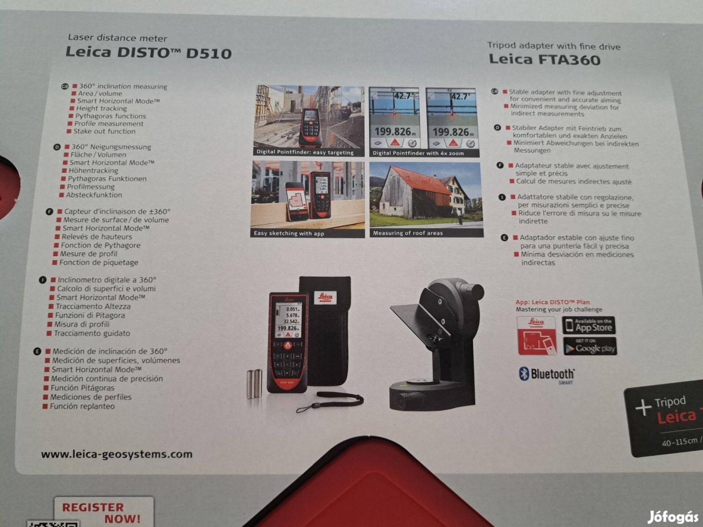 Leica Disto D510 package lézeres távolságmérő készlet (FTA360 adapter
